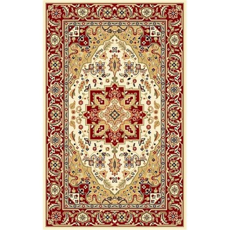 SAFAVIEH 2 ft. 3 in. x 14 ft. Runner Lyndhurst Ivory and Red Traditional Rug LNH330A-214